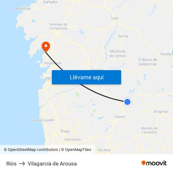 Riós to Vilagarcía de Arousa map