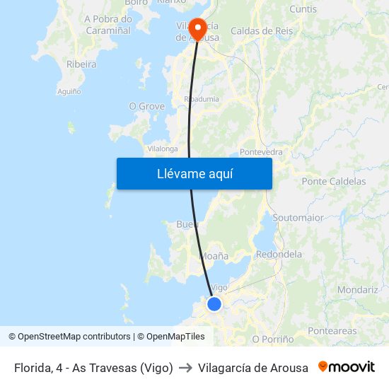 Florida, 4 - As Travesas (Vigo) to Vilagarcía de Arousa map