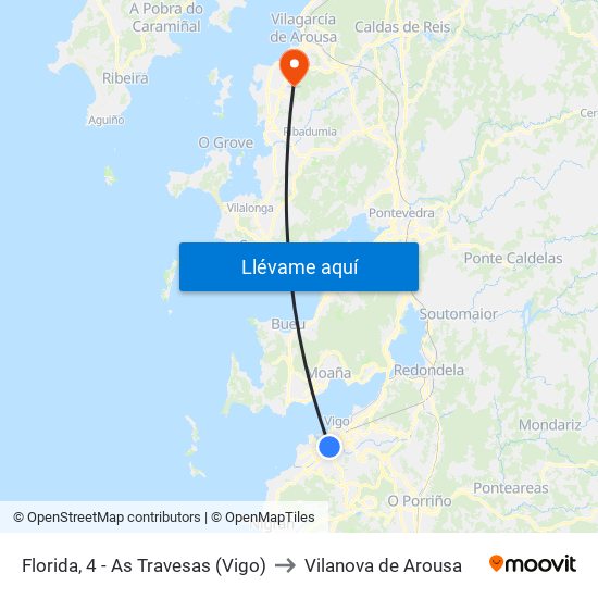 Florida, 4 - As Travesas (Vigo) to Vilanova de Arousa map