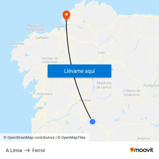 A Limia to Ferrol map