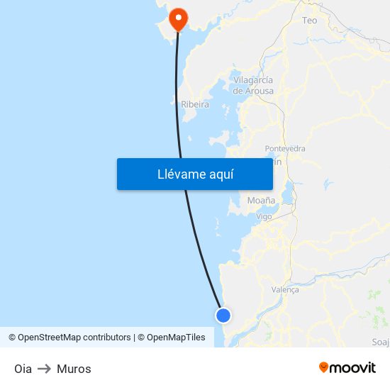 Oia to Muros map