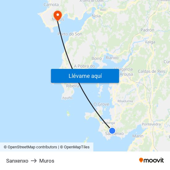 Sanxenxo to Muros map