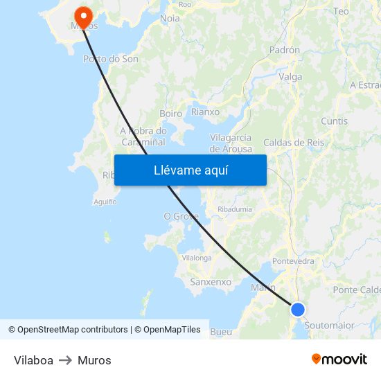 Vilaboa to Muros map