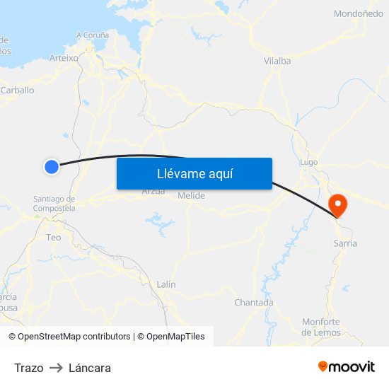 Trazo to Láncara map