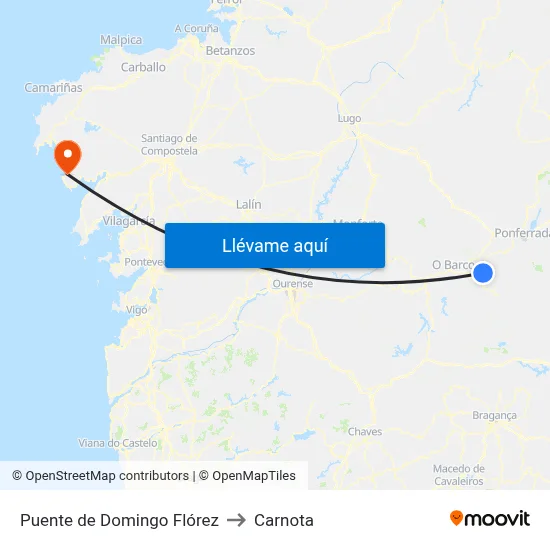 Puente de Domingo Flórez to Carnota map