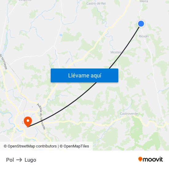 Pol to Lugo map