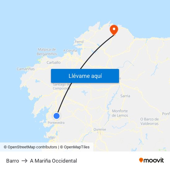 Barro to A Mariña Occidental map