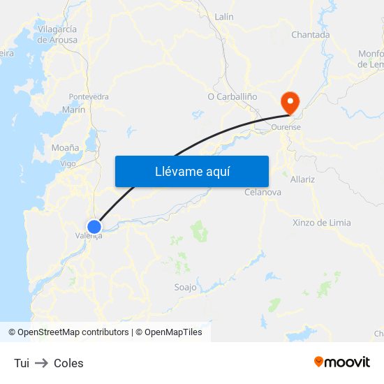 Tui to Coles map