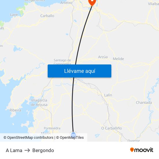 A Lama to Bergondo map