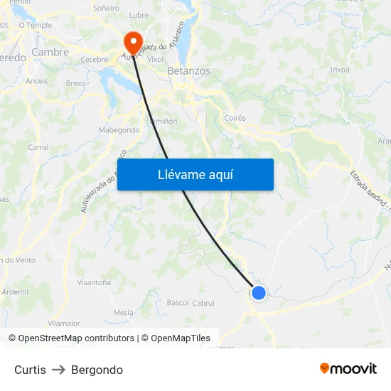 Curtis to Bergondo map