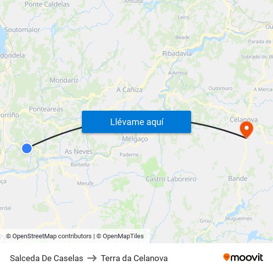 Salceda De Caselas to Terra da Celanova map