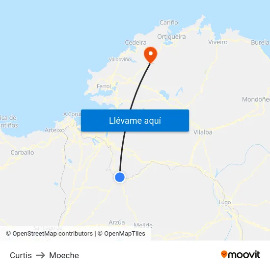 Curtis to Moeche map