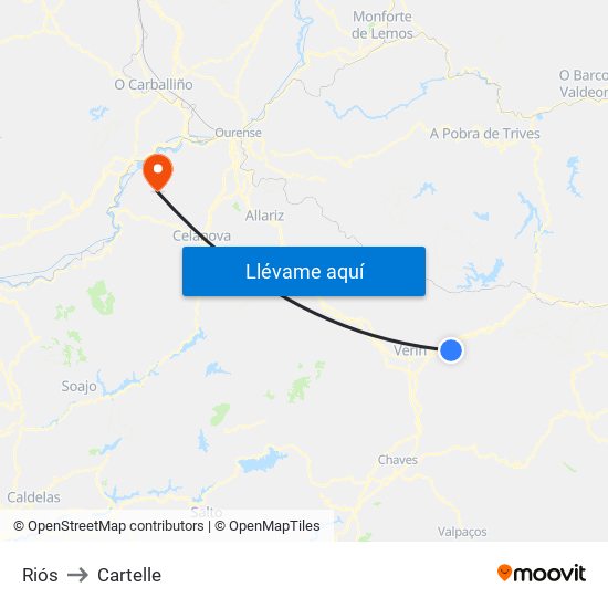 Riós to Cartelle map
