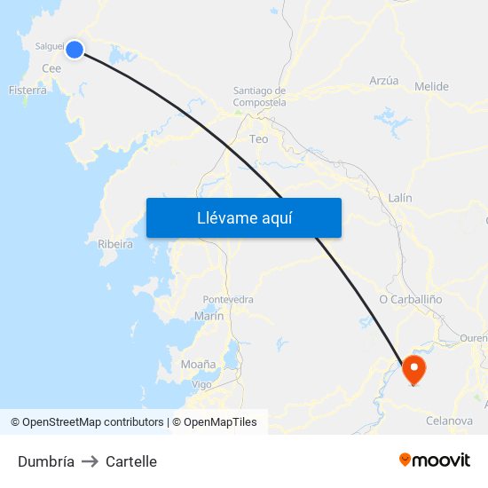 Dumbría to Cartelle map
