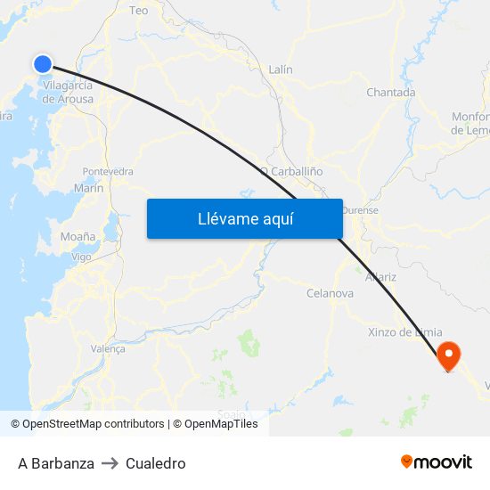 A Barbanza to Cualedro map