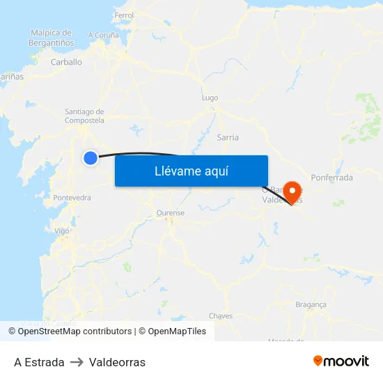 A Estrada to Valdeorras map