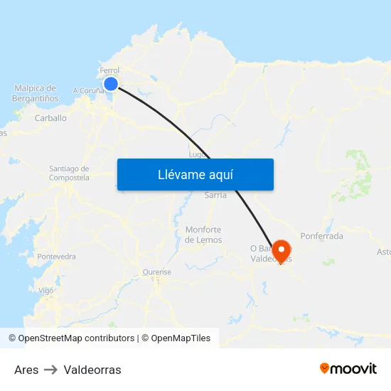 Ares to Valdeorras map