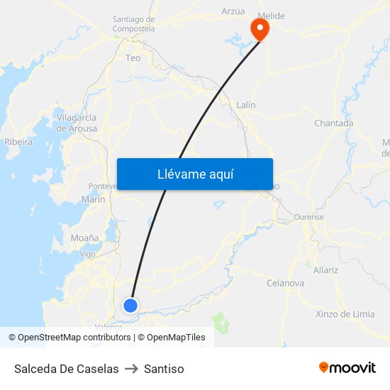 Salceda De Caselas to Santiso map