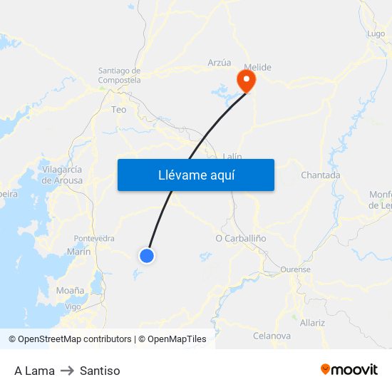 A Lama to Santiso map