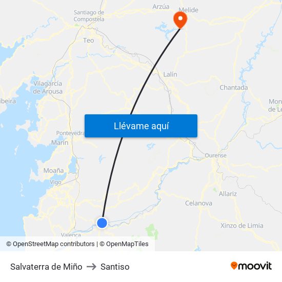 Salvaterra de Miño to Santiso map