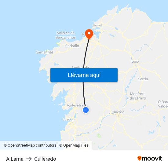 A Lama to Culleredo map