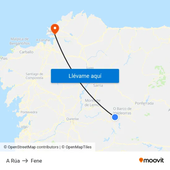 A Rúa to Fene map