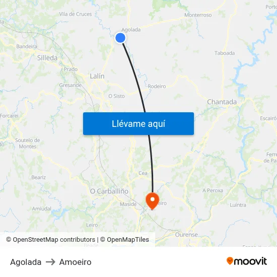 Agolada to Amoeiro map