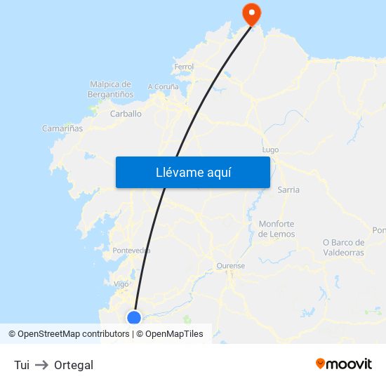 Tui to Ortegal map