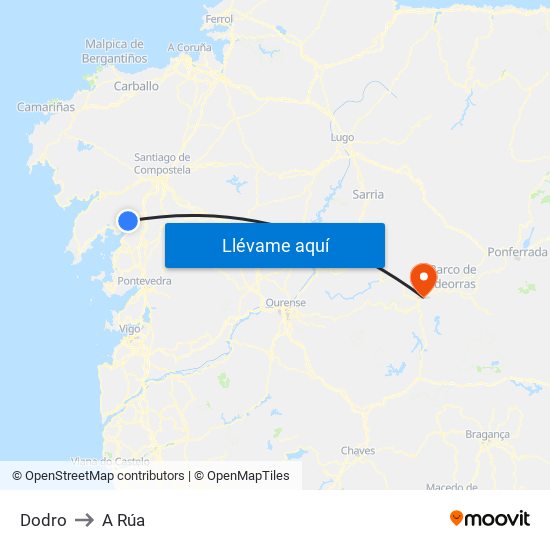 Dodro to A Rúa map