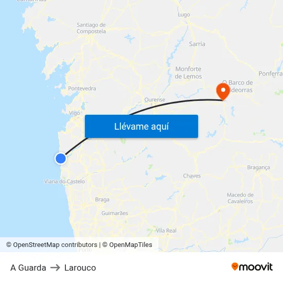 A Guarda to Larouco map