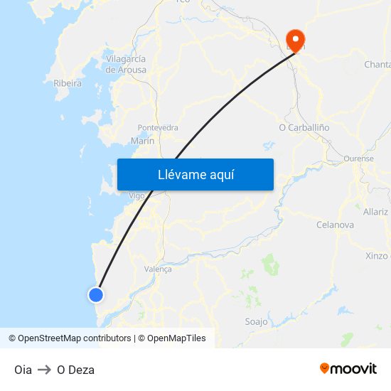 Oia to O Deza map