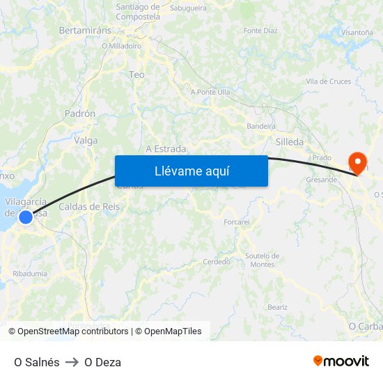 O Salnés to O Deza map