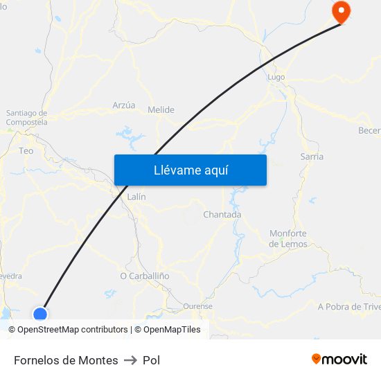 Fornelos de Montes to Pol map