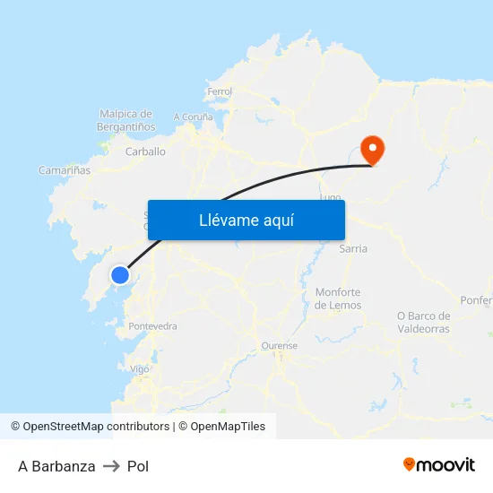 A Barbanza to Pol map