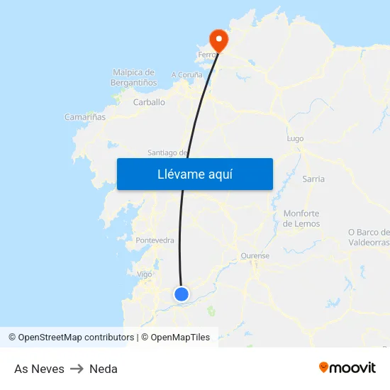 As Neves to Neda map