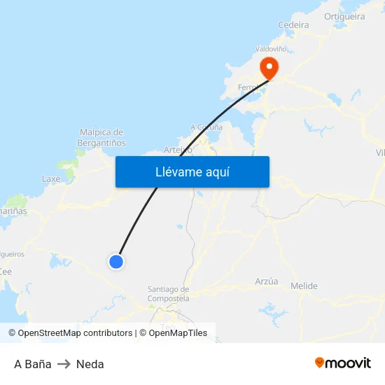 A Baña to Neda map