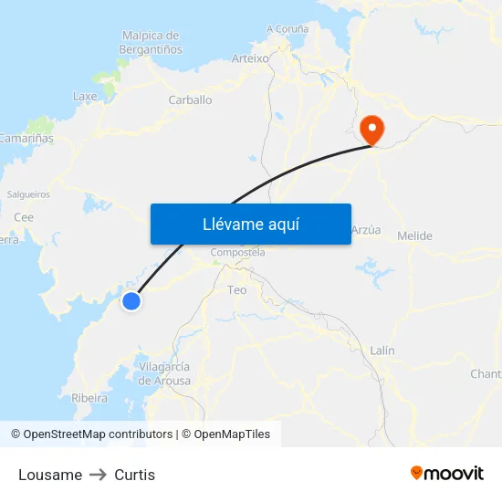 Lousame to Curtis map