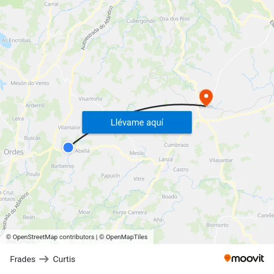 Frades to Curtis map