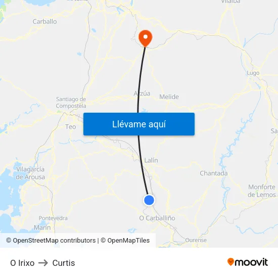 O Irixo to Curtis map