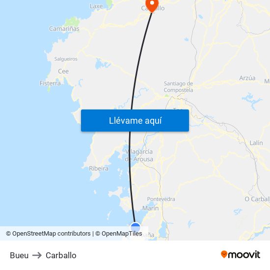 Bueu to Carballo map