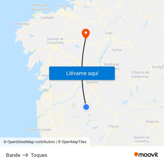 Bande to Toques map