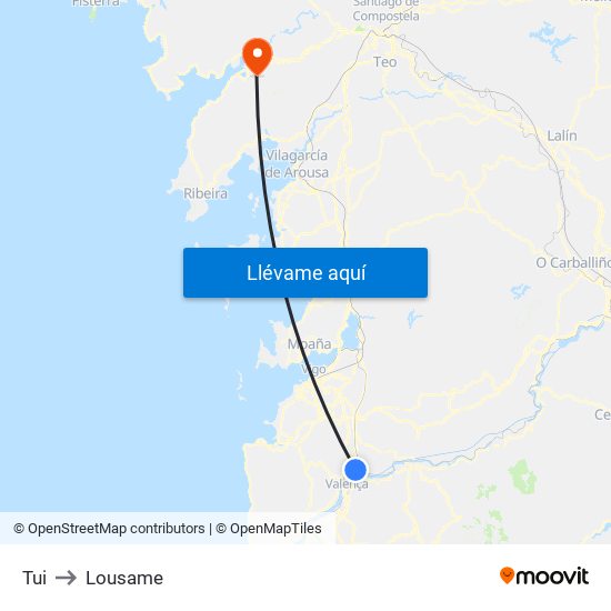 Tui to Lousame map