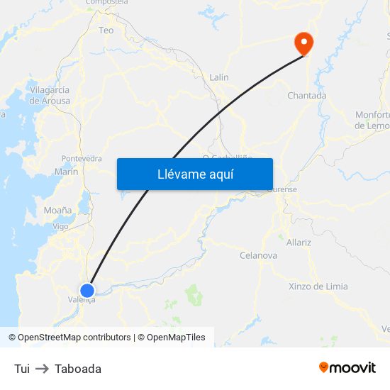 Tui to Taboada map