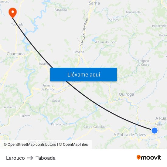 Larouco to Taboada map