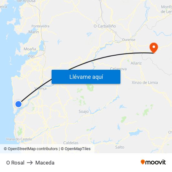 O Rosal to Maceda map