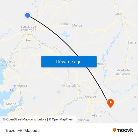 Trazo to Maceda map