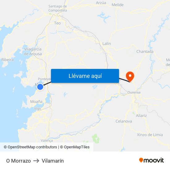 O Morrazo to Vilamarín map