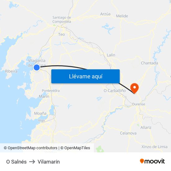O Salnés to Vilamarín map