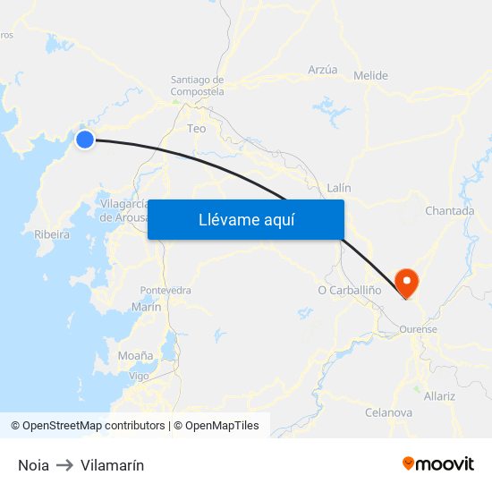 Noia to Vilamarín map