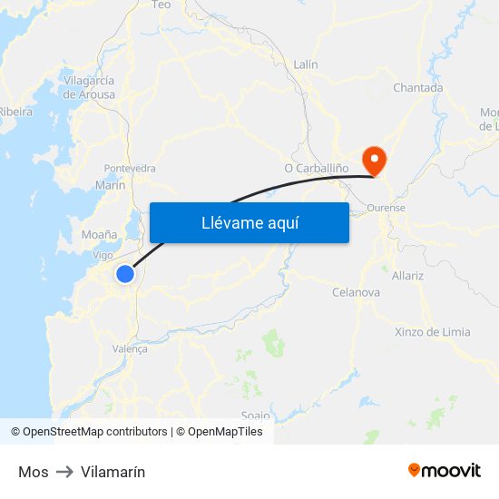 Mos to Vilamarín map